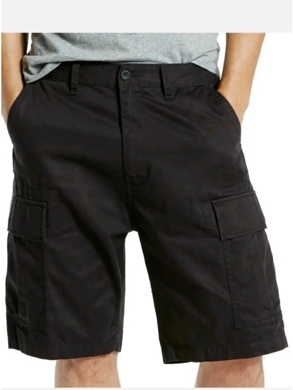 Levis Men's W36x9  Black Cargo Shorts 100% Cotton P0929